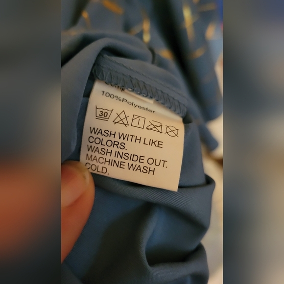 Slate Blue Silver Diamond Shaped Design 2XL Layered Bell 3/4 Sleeve - Picture 4 of 5